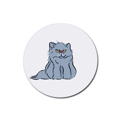 Persian Cat T-shirtwhite Look Calm Persian Cat 03 T-shirt (1) Rubber Round Coaster (4 Pack) by EnriqueJohnson