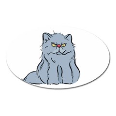 Persian Cat T-shirtwhite Look Calm Persian Cat 03 T-shirt (1) Oval Magnet by EnriqueJohnson