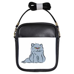 Persian Cat T-shirtwhite Look Calm Persian Cat 03 T-shirt (1) Girls Sling Bag by EnriqueJohnson