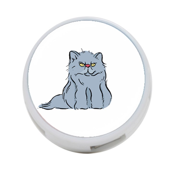 Persian Cat T-shirtwhite Look Calm Persian Cat 03 T-shirt (1) 4-Port USB Hub (One Side)