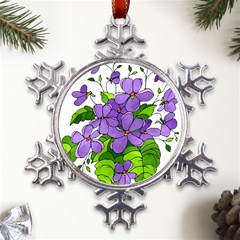 Flowers Art T- Shirtflowers T- Shirt (4) Metal Large Snowflake Ornament by ZUXUMI