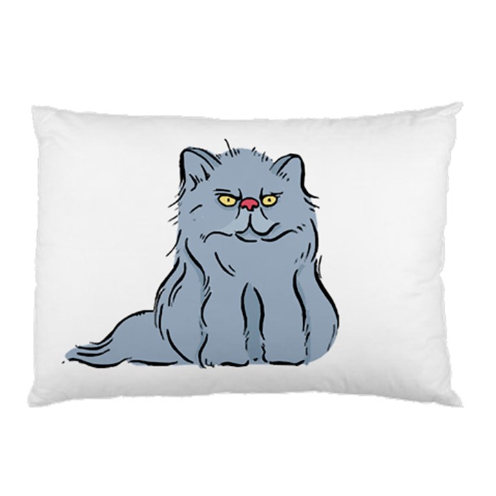 Persian Cat T-shirtwhite Look Calm Persian Cat 03 T-shirt (1) Pillow Case (Two Sides)