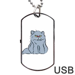 Persian Cat T-shirtwhite Look Calm Persian Cat 03 T-shirt (1) Dog Tag Usb Flash (two Sides) by EnriqueJohnson