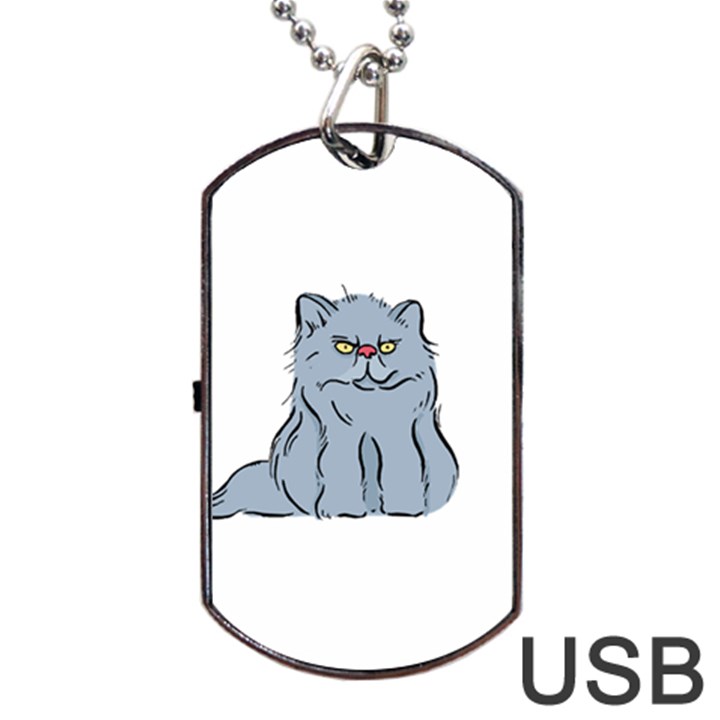 Persian Cat T-shirtwhite Look Calm Persian Cat 03 T-shirt (1) Dog Tag USB Flash (Two Sides)