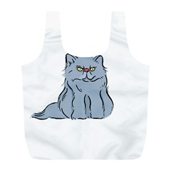 Persian Cat T-shirtwhite Look Calm Persian Cat 03 T-shirt (1) Full Print Recycle Bag (l) by EnriqueJohnson