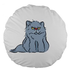 Persian Cat T-shirtwhite Look Calm Persian Cat 03 T-shirt (1) Large 18  Premium Flano Round Cushions by EnriqueJohnson