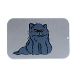 Persian Cat T-shirtwhite Look Calm Persian Cat 03 T-shirt (1) Open Lid Metal Box (Silver)   Front