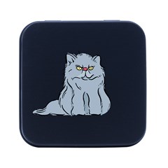 Persian Cat T-shirtwhite Look Calm Persian Cat 03 T-shirt (1) Square Metal Box (black)