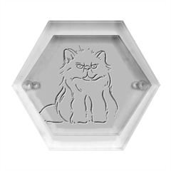 Persian Cat T-shirtwhite Look Calm Persian Cat 03 T-shirt (1) Hexagon Wood Jewelry Box by EnriqueJohnson