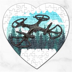 Build Crash Repeat Drone T- Shirt Build Crash Repeat Funny Drone Pilot Flying Pun T- Shirt Jigsaw Puzzle (heart) by JamesGoode