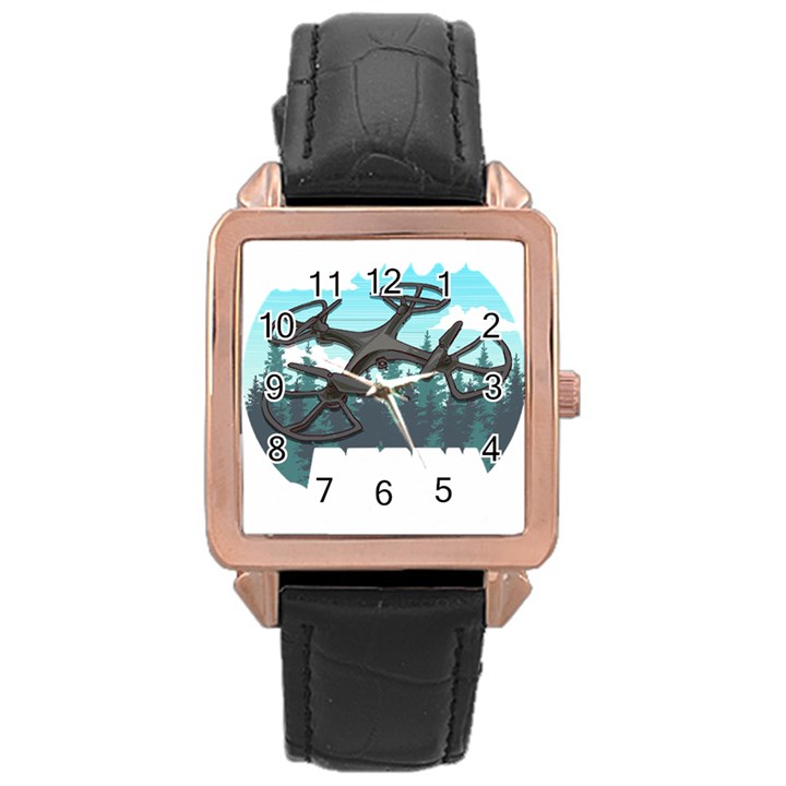 Build Crash Repeat Drone T- Shirt Build Crash Repeat Funny Drone Pilot Flying Pun T- Shirt Rose Gold Leather Watch 