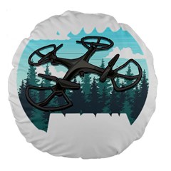 Build Crash Repeat Drone T- Shirt Build Crash Repeat Funny Drone Pilot Flying Pun T- Shirt Large 18  Premium Flano Round Cushions by JamesGoode