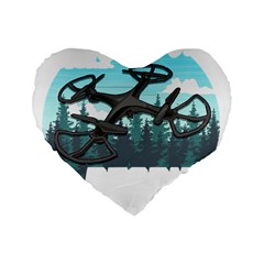 Build Crash Repeat Drone T- Shirt Build Crash Repeat Funny Drone Pilot Flying Pun T- Shirt Standard 16  Premium Flano Heart Shape Cushions by JamesGoode