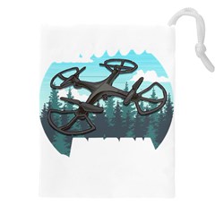 Build Crash Repeat Drone T- Shirt Build Crash Repeat Funny Drone Pilot Flying Pun T- Shirt Drawstring Pouch (5xl) by JamesGoode