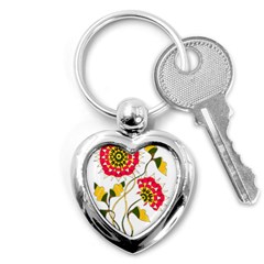 Flowers Art T- Shirtflowers T- Shirt Key Chain (heart) by ZUXUMI