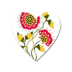 Flowers Art T- Shirtflowers T- Shirt Heart Magnet by ZUXUMI