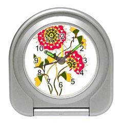 Flowers Art T- Shirtflowers T- Shirt Travel Alarm Clock by ZUXUMI