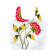 Flowers Art T- Shirtflowers T- Shirt Full Print Recycle Bag (m) by ZUXUMI