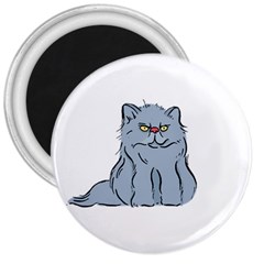 Persian Cat T-shirtwhite Look Calm Persian Cat 03 T-shirt 3  Magnets by EnriqueJohnson