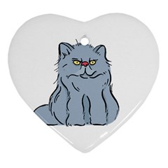 Persian Cat T-shirtwhite Look Calm Persian Cat 03 T-shirt Ornament (heart) by EnriqueJohnson