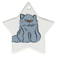 Persian Cat T-shirtwhite Look Calm Persian Cat 03 T-shirt Ornament (star) by EnriqueJohnson