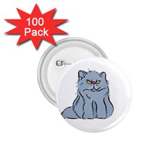 Persian Cat T-shirtwhite Look Calm Persian Cat 03 T-shirt 1 75  Buttons (100 Pack)  by EnriqueJohnson