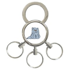 Persian Cat T-shirtwhite Look Calm Persian Cat 03 T-shirt 3-ring Key Chain by EnriqueJohnson