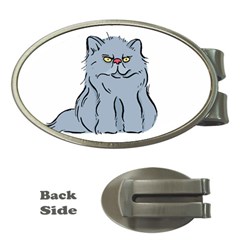 Persian Cat T-shirtwhite Look Calm Persian Cat 03 T-shirt Money Clips (oval)  by EnriqueJohnson