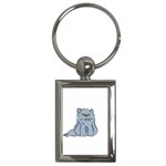 Persian Cat T-shirtwhite Look Calm Persian Cat 03 T-shirt Key Chain (Rectangle) Front