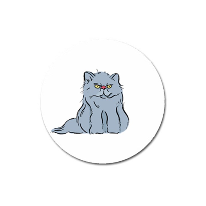 Persian Cat T-shirtwhite Look Calm Persian Cat 03 T-shirt Magnet 3  (Round)