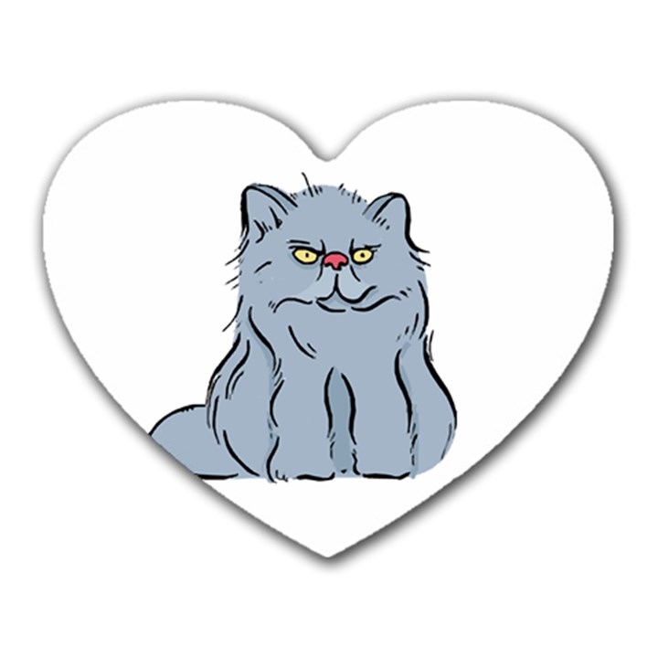 Persian Cat T-shirtwhite Look Calm Persian Cat 03 T-shirt Heart Mousepad