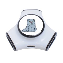 Persian Cat T-shirtwhite Look Calm Persian Cat 03 T-shirt 3-port Usb Hub by EnriqueJohnson