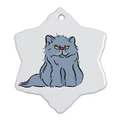 Persian Cat T-shirtwhite Look Calm Persian Cat 03 T-shirt Ornament (snowflake) by EnriqueJohnson