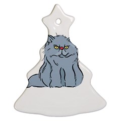 Persian Cat T-shirtwhite Look Calm Persian Cat 03 T-shirt Ornament (christmas Tree)  by EnriqueJohnson