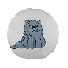 Persian Cat T-shirtwhite Look Calm Persian Cat 03 T-shirt Standard 15  Premium Round Cushions by EnriqueJohnson