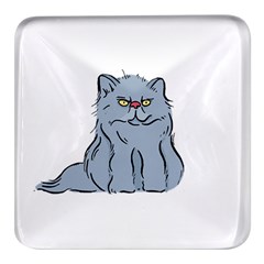 Persian Cat T-shirtwhite Look Calm Persian Cat 03 T-shirt Square Glass Fridge Magnet (4 Pack) by EnriqueJohnson