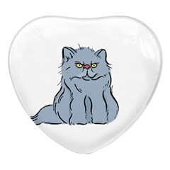 Persian Cat T-shirtwhite Look Calm Persian Cat 03 T-shirt Heart Glass Fridge Magnet (4 Pack) by EnriqueJohnson