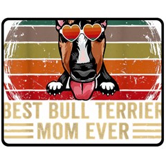 Bull Terrier T- Shirt Best Bull Terrier Moms Gift T- Shirt Two Sides Fleece Blanket (medium) by JamesGoode