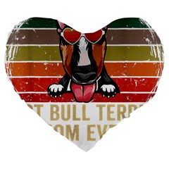 Bull Terrier T- Shirt Best Bull Terrier Moms Gift T- Shirt Large 19  Premium Flano Heart Shape Cushions by JamesGoode