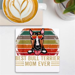 Bull Terrier T- Shirt Best Bull Terrier Moms Gift T- Shirt Uv Print Square Tile Coaster  by JamesGoode