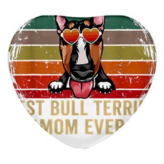 Bull Terrier T- Shirt Best Bull Terrier Moms Gift T- Shirt Heart Glass Fridge Magnet (4 Pack) by JamesGoode