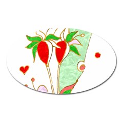 Flowers Illustration T- Shirtflowers T- Shirt (1) Oval Magnet by ZUXUMI