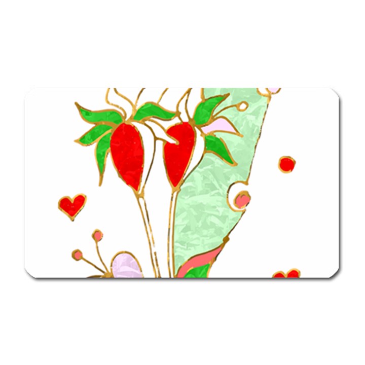 Flowers Illustration T- Shirtflowers T- Shirt (1) Magnet (Rectangular)