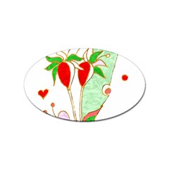 Flowers Illustration T- Shirtflowers T- Shirt (1) Sticker Oval (100 Pack) by ZUXUMI