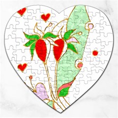 Flowers Illustration T- Shirtflowers T- Shirt (1) Jigsaw Puzzle (heart) by ZUXUMI