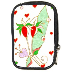 Flowers Illustration T- Shirtflowers T- Shirt (1) Compact Camera Leather Case