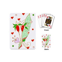 Flowers Illustration T- Shirtflowers T- Shirt (1) Playing Cards Single Design (mini) by ZUXUMI