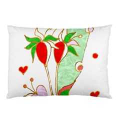 Flowers Illustration T- Shirtflowers T- Shirt (1) Pillow Case (two Sides) by ZUXUMI