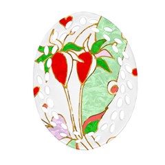 Flowers Illustration T- Shirtflowers T- Shirt (1) Oval Filigree Ornament (two Sides)