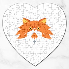 Persian Cat T-shirtwhite Look Calm Persian Cat 04 T-shirt (1) Jigsaw Puzzle (heart) by EnriqueJohnson